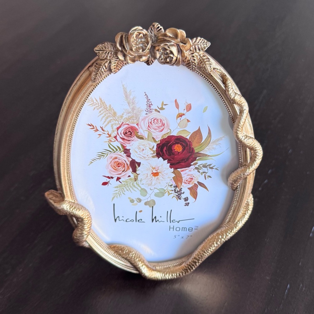 Nicole Miller Elegant Gold Floral Frame